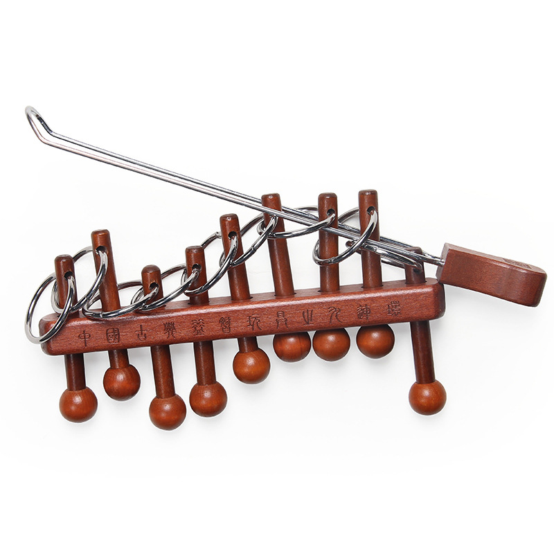 Woodworking Hobby - Puzzle chinois classique à neuf anneaux